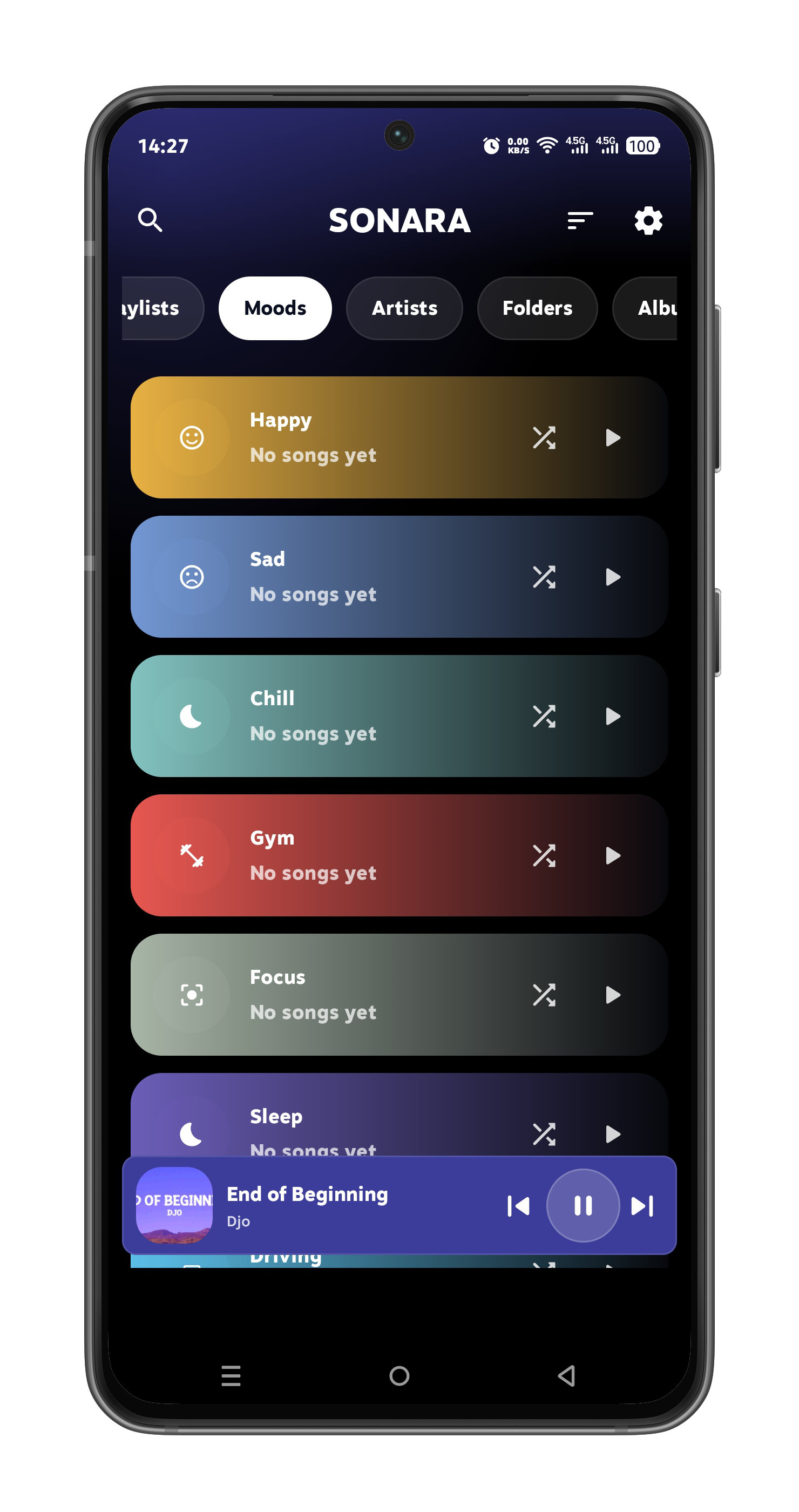 Custom Music Moods Interface